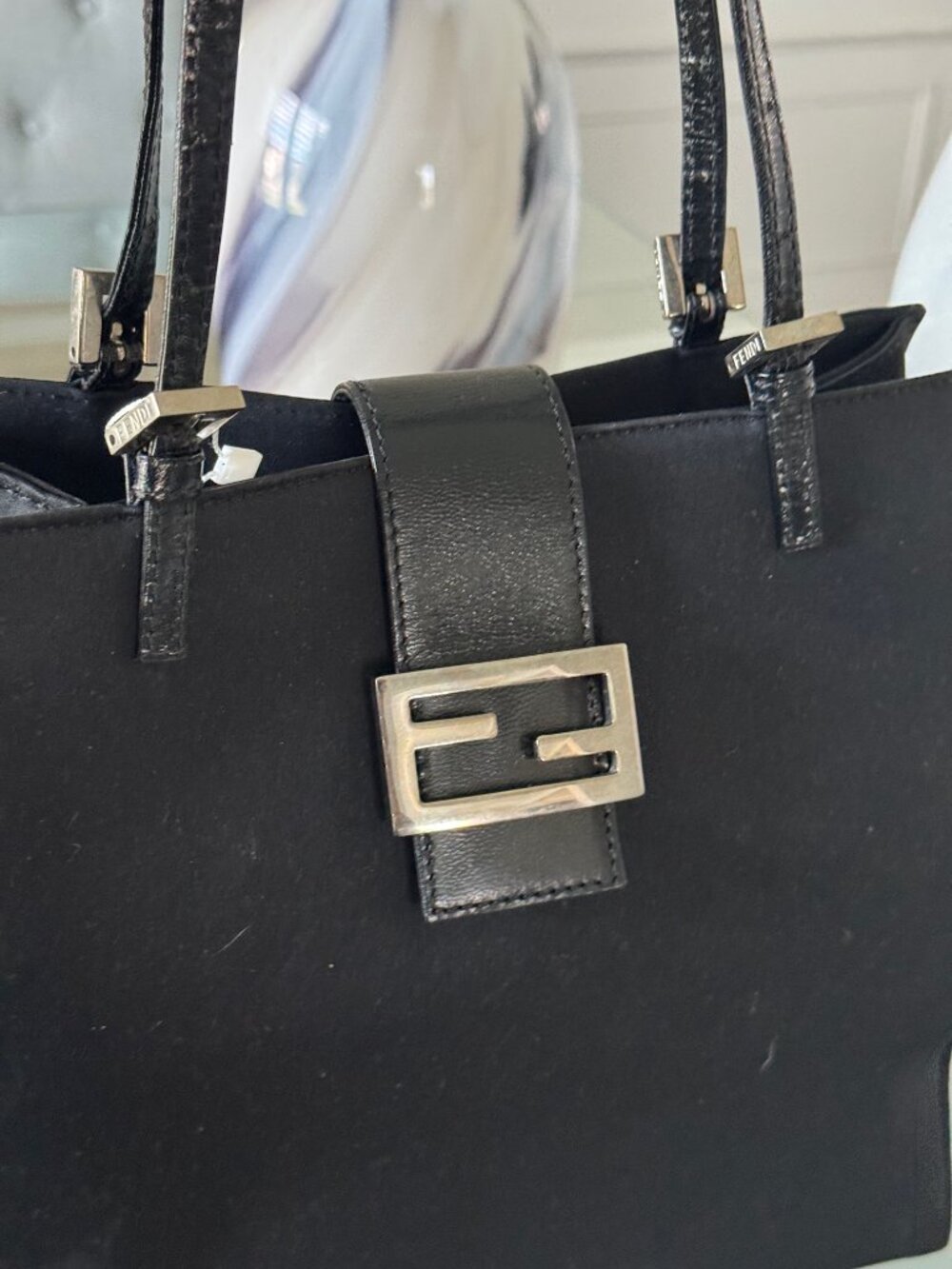 Fendi Neoprene Vintage Baguette Tote Black - Picture 6 of 8